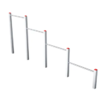playfit 4-Bay Pull-Up Bar K05002 – outdoor fitness equipment in stainless steel, product view on white background