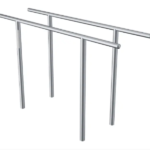 playfit Barren K05005 – Outdoor-Fitnessgerät aus Edelstahl, Produktansicht auf weissem Hintergrund