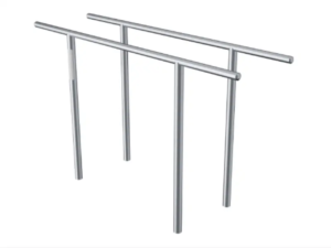 playfit Barren K05005 – Outdoor-Fitnessgerät aus Edelstahl, Produktansicht auf weissem Hintergrund