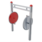playfit Rollstuhltrainer K05036 – Outdoor-Fitnessgerät aus Edelstahl, Produktansicht auf weissem Hintergrund